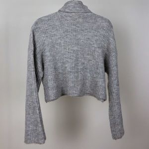 Gray Crop Top Turtleneck